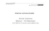 Interne communicatie Annick Vanhove Memori â€“ KH Me .Interne communicatie Annick Vanhove Memori