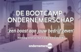 DE BOOTCAMP 2018. 1. 25.¢  Bootcamp Ondernemerschap. Zijn ambitie was om een eigen onderneming te starten