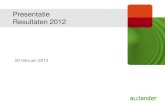 Presentatie Resultaten 2012 - Alliander ... Presentatie Resultaten 2012 20 februari 2013 Disclaimer