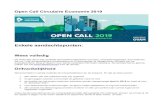 Enkele aandachtspunten 2019. 5. 22.آ  Open Call Circulaire Economie 2019 Enkele aandachtspunten: Wees