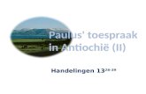 Paulus' toespraak in  Antiochi«  (II)