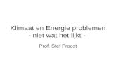Klimaat en Energie problemen - niet wat het lijkt - Prof. Stef Proost