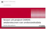 Lessen uit project CARDS: ondersteunen van onderzoekers bij onderzoeksdata