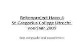 Rekenproject Havo-4 St-Gregorius  College Utrecht  voorjaar 2009