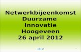 1 Netwerkbijeenkomst Duurzame Innovatie Hoogeveen 26 april 2012