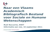 Naar een Vlaams Academisch Bibliografisch Bestand voor Sociale en Humane Wetenschappen
